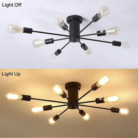 LASENCHOO 8 Lights Semi Flush Mount Ceiling Lights, Mid Century Modern Lighti...