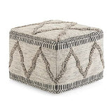 SIMPLIHOME Sweeney Square Pouf, 18" d x w x 14" h, Grey, Natural