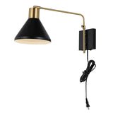 JONATHAN Y JYL1303B Max Swing Arm 1-Light Modern Midcentury Iron USB Charging...