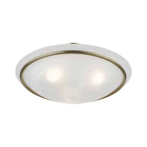 Livex Lighting 4824-01 Newburgh Collection 3 Light Semi-Flush, Antique Brass,...