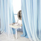 Blackout Sheer Curtains Set - Double Layers Stylish Mix & Match Elegance Whit...