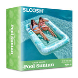 Sloosh Inflatable Tanning Pool Lounger Float for Adults, 85" x 57" Extra Larg...