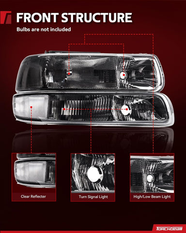 Torchbeam Headlight Assembly, Replacement for Silverado 1500,Suburban 1500,Ta...