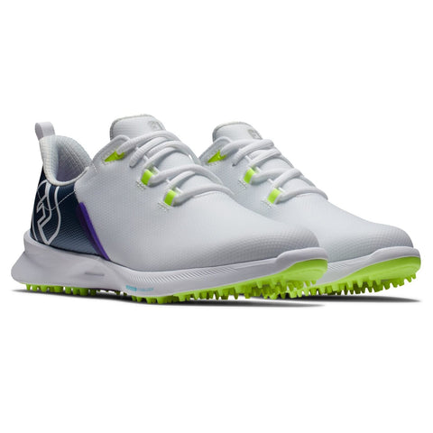 FootJoy Women's FJ Fuel Sport Golf Shoe 8.5 White/Navy/Bright Yellow