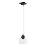 LIVEX LIGHTING Aragon 1 Light Mini Pendant in Black (49761-04) 4.75 x 46