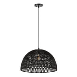 JONATHAN Y JYL6504C Campana 20" 1-Light Bohemian Modern Woven Rattan/Iron LED...