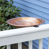 Good Directions Pure Copper Metal Bird Bath with Deck Mount for Railing, Larg...