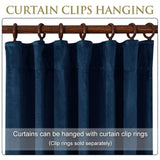 StangH Navy Blue Velvet Curtains - Blackout Thermal Insulated Backdrop Curtai...