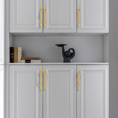 Haliwu 20 Pack Gold Cabinet Handles, Brushed Brass Cabinet Pulls Kitchen Cabi...