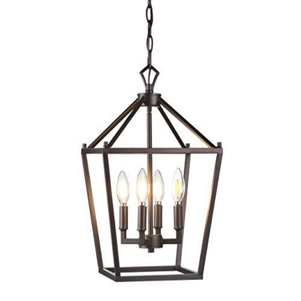 JONATHAN Y JYL7436A Pagoda Lantern Dimmable Adjustable 12", Oil-Rubbed Bronze