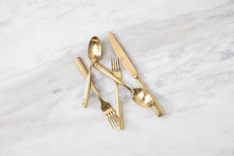 Fortessa Lucca Flatware Set, 20-Piece, Gold