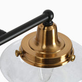 2 Light Bathroom Vanity Light, Black and Gold Vanity Light with Seeded Glass ...