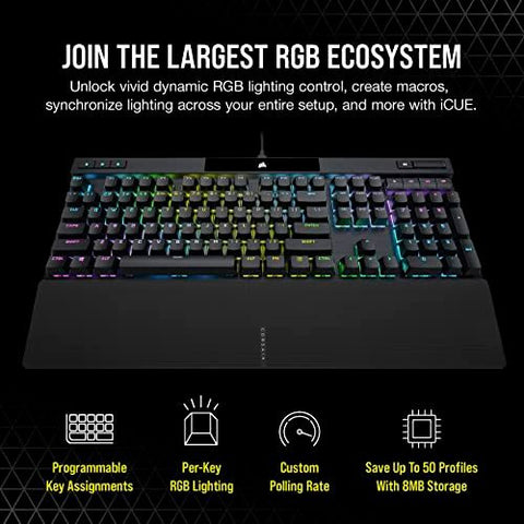 Corsair K70 PRO RGB Optical-USB-C Mechanical Gaming Keyboard - OPX Black