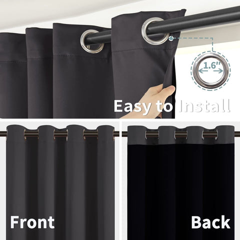 BGment 100% Blackout Curtains 108 Inch Long 2 Panles Set, Thermal Insulated T...
