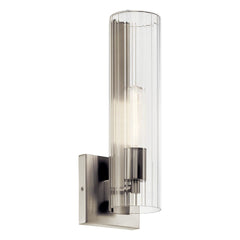 KICHLER Jemsa 1 Light Wall Sconce, Modern Light with Clear Fluted Glass in Br...