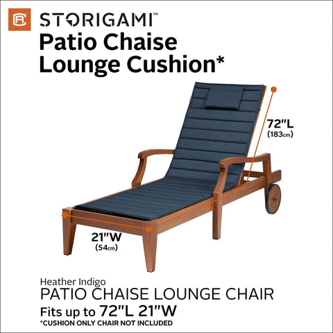 Classic Accessories Storigami Water-Resistant 72 x 21 Inch Chaise Lounge Cush...