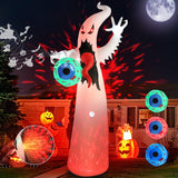 Elegear 12FT Outdoor Halloween Inflatables Ghost with Induction Horn Will Scr...