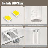 Bathroom Light Fixtures, 3-Light Chrome Vanity Lights-3 Color Dimmable Bathro...