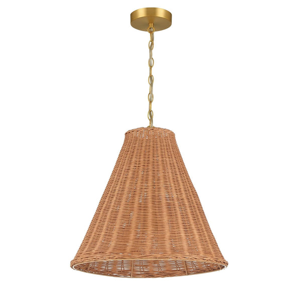 Creative Co-Op Rattan Taper Pendant Light, Natural 18" x 17"
