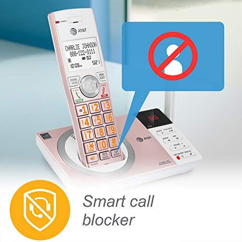 AT&T CL82557 DECT 6.0 5-Handset Cordless Phone for Home 5 Handsets, Rose Gold