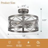 Modern Semi Flush Mount Ceiling Light Brushed Nickel 3-Light Round Lighting F...