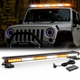 Amber White 38.5" LED Rooftop Strobe Lights Bar, Double Side Flashing Emergen...