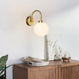 Gold Wall Sconces Modern LED Wall Lights 1 Lights Glass Globe Wall Sconce Lam...