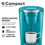 Keurig K-Compact Coffee Maker, Single Serve K-Cup Pod Coffee Brewer, Turquoise