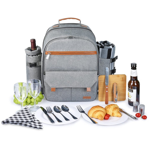 Sunflora Insulated Picnic Backpack for 2 Person Bag with Cooler Compartment, ...