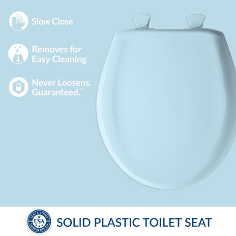 Bemis 200SLOWT 464 Toilet Seat will Slow Close, Never Loosen and Easily Remov...