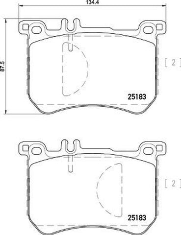 Brembo P50111 Low-Met Front Disc Brake Pad Set MERCEDES-BENZ OE# A0064204920