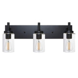 VINLUZ Vanity Bathroom Light Fixture Black 3 Lights Rustic Wall Sconce Lighti...