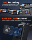 Kingslim Dash Cam Front and Rear 4K - D4 Dual Camera for Cars WiFi black