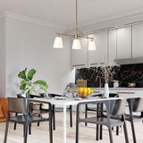 Uolfin Gold Chandeliers, 3 Light Linear Chandelier for Dining Room, Modern Ki...