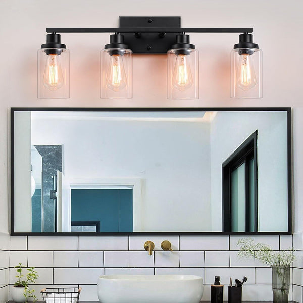 26" Bathroom Vanity Light Fixtures Over Mirror,Black Bathroom Light Fixtures ...