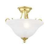 Livex Lighting 6121-91 Coronado 2 Light Brushed Nickel Semi Flush Mount with ...