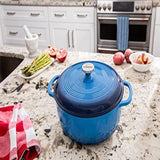 Lodge 7.5 Quart Enameled Cast Iron Dutch Oven with Quart, Caribbean Blue