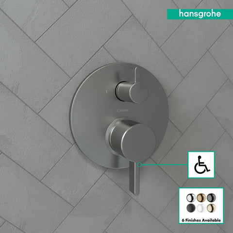 hansgrohe Ecostat Modern 2-Handle Pressure Balance Shower Valve Trim with Div...