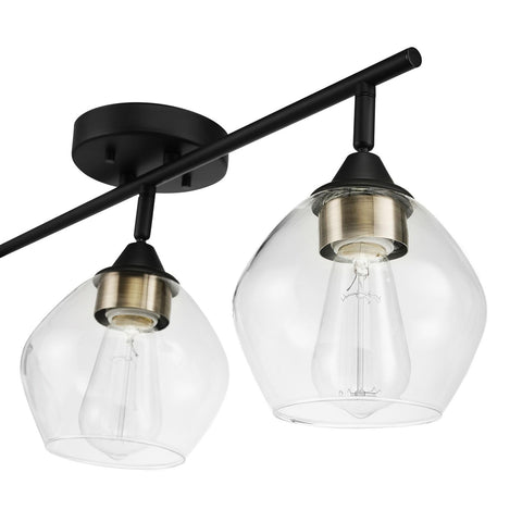 Globe Electric 59619 Harrow 3-Light Track Lighting, Matte Black, Antique Bras...