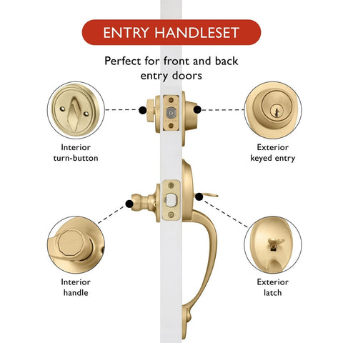 Design House Coventry 2-Way Adjustable Entry Door Handle Set with Springdale ...