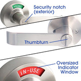 Bathroom Privacy Lever Lock with Large Indicator for Men Women Restroom Inuse...