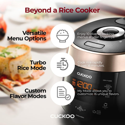 CUCKOO CRP-P0609S | 6-Cup (Uncooked) Pressure Rice Cooker | 12 Menu Options: ...