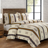 HiEnd Accents Toluca Canvas Western Bedding 3 Piece King Duvet Covet Set, Cat...