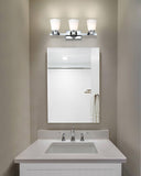 XiNBEi Lighting 3 Light Vanity Light, Modern Chrome Bathroom Wall Lights with...