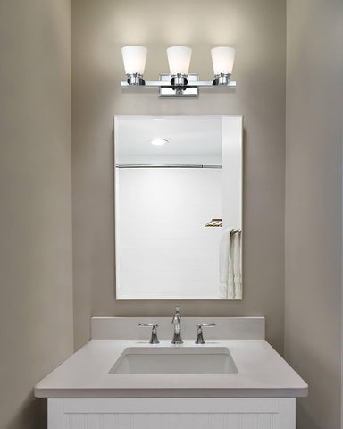 XiNBEi Lighting 3 Light Vanity Light, Modern Chrome Bathroom Wall Lights with...