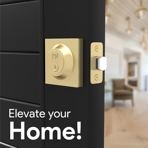 Mega Handles - ROBELL Deadbolt 2 Pack I Entry Deadbolt Lock - Heavy Duty Squa...