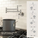 Pot Filler Faucet Polished Nickel: ARCORA Modern Pot Filler Wall Mount Kitche...