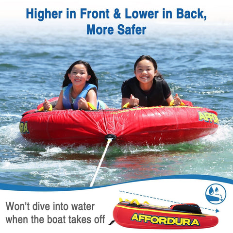 Affordura Water Tubes with Fins Towable Tubes for Boating, Boat Tubes and Tow...