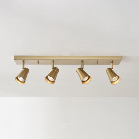 Globe Electric 64000046 25" 4-Light Track Lighting, Matte Brass, Ceiling Ligh...