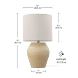 Globe Electric 61000046 15" Ceramic Table Lamp, Matte Black, Wood Toned Base,...